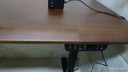 木藝生3cm高端實(shí)木電動(dòng)升降桌電腦桌臺式電競桌子辦公書(shū)桌可升降工作臺 隱藏插排-單電機3cm實(shí)木胡桃色 120*60【免費送裝】 曬單實(shí)拍圖