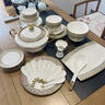 品香司家用景德鎮歐式高檔浮雕金骨瓷餐具碗盤(pán)套裝陶瓷碗碟盤(pán)子喬遷送禮 金碧輝煌60頭 曬單實(shí)拍圖