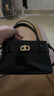 CHARLES&KEITH鱷魚(yú)紋凱莉包手提斜挎婚包包女包生日禮物CK2-50270880-1 Black黑色 S 曬單實(shí)拍圖