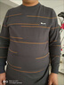 皮爾卡丹（pierre cardin）2025春秋羊毛針織衫男士中年圓領(lǐng)毛衣修身打底衫薄款條紋T恤男士 灰色1530 XL 175 曬單實(shí)拍圖