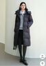 艾萊依泡芙羽絨服女2025冬季長(cháng)款連帽抽繩收腰顯瘦保暖鴨絨服 月夜黑L 曬單實(shí)拍圖