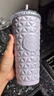 【8成新】星巴克（Starbucks）浪漫紫色款不銹鋼吸管杯591ml咖啡杯喝水杯杯子生日禮物 曬單實(shí)拍圖