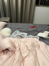 雅鹿A類純色雙拼大豆被子母被二合一學生宿舍單人空調(diào)被加厚保暖被芯 雙拼提花-奶藍 【輕盈保暖】 150*200cm-子母被【重約3+6斤】 曬單實拍圖