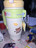 富光巨無(wú)霸吸管保溫杯冰霸杯女士高顏值水杯超大容量陶瓷內膽咖啡杯子 奶油綠萍狗1260ml（陶瓷內膽） 曬單實(shí)拍圖