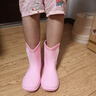 迪士尼兒童雨鞋女童中筒防滑雨靴冰雪公主小寶寶水鞋 P21015粉色 230mm  曬單實(shí)拍圖