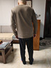 皮爾卡丹（pierre cardin）高端品牌桑蠶絲男士衛(wèi)衣秋季新款中年爸爸圓領(lǐng)套頭長(zhǎng)袖T恤打底衫 焦糖色(8801) XL (140-160斤) 曬單實(shí)拍圖