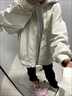 EPETins美式復古刺繡飛行員棒球服女學(xué)生秋季新款寬松百搭情侶外套潮 米白色  M 90-105斤 曬單實(shí)拍圖