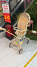 semmook遛娃神器嬰兒推車(chē)0-6歲用折疊可坐可躺帶減震雙向高景觀(guān)溜娃車(chē) 香檳金皮蓬【雙餐盤(pán)】 曬單實(shí)拍圖