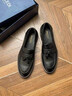 樂(lè )福鞋男2024新款英倫懶人流蘇結婚新郎商務(wù)休閑一腳蹬皮鞋男 黑色 39 曬單實(shí)拍圖