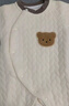 婧麒（JOYNCLEON）嬰兒保暖連體衣秋冬季寶寶夾棉衣服哈衣新生兒空氣棉睡衣爬服 斜開(kāi)麻花小熊 59cm 曬單實(shí)拍圖