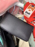 絲芙倫時(shí)尚真皮長(cháng)款拉鏈錢(qián)包防消磁多隔層大鈔夾男女通用多卡位證件手包 黑配紅色內里 曬單實(shí)拍圖