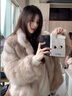 離境天貂皮皮草女真皮韓女千金整皮狐貍毛立領(lǐng)皮草外套女冬新 米灰霜色 S 曬單實(shí)拍圖