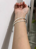 老鳳祥足銀竹節雙環(huán)手鐲女生新款純銀鐲子實(shí)心疊戴情人節生日禮物送女友 手鐲/免費代寫(xiě)賀卡*定制刻字 曬單實(shí)拍圖