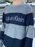 Calvin KleinJeans25秋冬新款男士羊毛混紡ck條紋提花打底針織衫毛衣4RD397G P7E-藍(lán)灰條紋 XS 曬單實(shí)拍圖