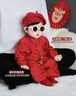 G.DUCKKIDS小黃鴨周歲禮服男寶寶抓周衣服漢服百日宴百天滿(mǎn)月嬰兒套裝春秋季 酒紅色+香囊 90 建議1~2歲【 80-90cm】cm 曬單實(shí)拍圖