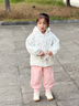 史努比（SNOOPY）童裝女童加絨褲子兒童保暖長(cháng)褲寶寶冬季厚款衛褲 花瓣愛(ài)心淺粉 曬單實(shí)拍圖