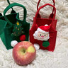 曇蓓漫圣誕節蘋(píng)果袋平安果包裝禮盒平安夜禮物兒童圣禮品袋誕老人糖果袋 圣誕節禮物袋【紅色+綠色】2個(gè)裝 【約10*10cm】大容量 加厚毛氈 曬單實(shí)拍圖
