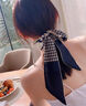 QUEEN TRIP收腰神器改小絲巾腰帶女士絲帶裝飾配牛仔褲子時(shí)尚皮帶夏季配飾潮 黑色千鳥(niǎo)格 曬單實(shí)拍圖