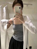 麓格立 開衫女春秋新款外搭開衫配吊帶裙子外搭罩衫冰絲披肩坎肩空調(diào)衫 米白色 均碼 【建議80-120斤】 曬單實拍圖