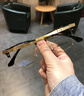 簡(jiǎn)丹剋蘿心新品半框眼鏡男女潮復古超輕鈦架大臉大框加寬防藍光平光 透綠金色 單鏡框+模型鏡片 曬單實(shí)拍圖