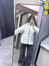 鴨鴨（YAYA）【冰殼系列】王一博同款沖鋒衣羽絨服男女秋冬新款戶(hù)外登山外套 蘋(píng)果綠 L (175) 曬單實(shí)拍圖