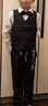 羅蒙兒童西裝套裝帥氣男童花童禮服鋼琴畢業(yè)演出服中大童小男孩西服秋 黑色馬甲四件套 130 曬單實拍圖