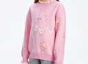 MiniPeace太平鳥(niǎo)童裝冬女童線(xiàn)套衫FBEEE4B43 花束粉 130cm 曬單實(shí)拍圖