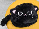 QUEENJOY大容量貓咪零錢(qián)包毛絨小貓鑰匙口紅收納包卡通學(xué)生文具收納袋 黑色 曬單實(shí)拍圖