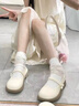 意尓康瑪麗珍單鞋女2024新款夏季平底鞋法式春秋溫柔配裙子小皮鞋 米白色【軟底不磨腳】 37 曬單實(shí)拍圖