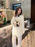 真維斯（JEANSWEST）米色內搭長(cháng)袖t恤女2025新款春秋打底衫復古漫畫(huà)風(fēng)純棉上衣女生 曬單實(shí)拍圖