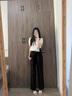 伯德小姐西裝褲女士正式穿搭小個子直筒褲子職業(yè)面試正裝西褲 黑色  XL 曬單實(shí)拍圖