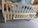 優(yōu)樂(lè )博（ULOP）嬰兒床實(shí)木無(wú)漆可移動(dòng)拼接寶寶床多功能帶尿布臺新生兒bb搖搖床 嬰兒床[送皇冠5件套+蚊帳+棕墊] 曬單實(shí)拍圖