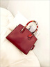 ANYSMIC奢侈品牌包包女包2025新款大容量手提包女真皮斜挎包氣質(zhì)媽媽包 棗紅色 曬單實(shí)拍圖