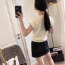 森馬（Semir）韓系chic穿搭白色polo衫正肩短袖t恤女夏季2025新款修身短款上衣 【米白色】【上衣女夏/歐美風(fēng)女 L 55/60kg 【polo衫t恤女/半袖】 曬單實(shí)拍圖