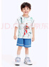 巴拉巴拉奧特曼男童短袖套裝夏季兒童t恤短袖童裝假兩件衣服吸濕速干潮酷 本白10101 100 曬單實(shí)拍圖