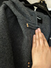 初語(yǔ)連帽綿羊毛雙面呢外套女2024秋冬新款新中式盤(pán)扣氣質(zhì)長(cháng)款大衣 深灰色 S 曬單實(shí)拍圖