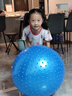 REXL兒童感統訓練大龍球瑜伽球嬰兒早教顆粒加厚防爆平衡球大氣球 【環(huán)保無(wú)味】藍色（加厚防爆） 55cm (身高75cm以下) 曬單實(shí)拍圖