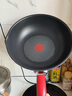 特福（Tefal）炒鍋家用不粘鍋平底炒鍋28cm炒鍋電磁爐燃氣灶通用有鈦 曬單實(shí)拍圖