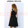 UR2025夏季新款女裝法式木耳邊系帶打攬無(wú)袖連衣裙UYY750068 正黑 S 曬單實(shí)拍圖