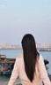 妃奧絨粉色不規則斜肩毛衣女款2025新款秋冬季修身露肩早秋chic針織上衣 粉色 M 曬單實(shí)拍圖