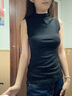 貓人【德絨羊毛】高領(lǐng)內搭背心女士2025新款德絨打底保暖黑色吊帶秋冬 曬單實(shí)拍圖