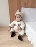 迪士尼（Disney）嬰兒加絨連體衣加厚秋冬外出服夾棉冬季寶寶洋氣衣服外出保暖棉服 【米白汪汪狗】加棉哈衣 59cm 升級款59 碼建議0-3個(gè)月左 曬單實(shí)拍圖