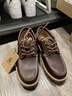 男鞋2025春夏新款復古三眼帆船鞋低幫英倫風(fēng)工裝鞋潮流休閑真皮鞋 紅棕色 39 曬單實(shí)拍圖