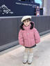 G.duck小黃鴨女童羽絨服冬季新款洋氣寶寶冬裝兒童加厚冬款短款棉服外套 粉紅色 120 碼建議身高110-120cm 曬單實(shí)拍圖