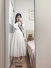 圣保美法式溫柔長(cháng)袖襯衫連衣裙子女春秋2025新款氣質(zhì)顯瘦收腰長(cháng)裙小個(gè)子 【白色】 S 碼 曬單實(shí)拍圖