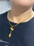 中國黃金（CHINA GOLD）平安福祿葫蘆黃金項鏈女足金吊墜生日禮物送女朋友老婆 金重約1.4g【足金項鏈】 曬單實(shí)拍圖