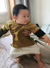 巴厘小豬男童t恤春秋季a類(lèi)棉嬰幼兒休閑服女童洋氣假兩件寶寶春裝兒童上衣 鵝梨色 100 曬單實(shí)拍圖