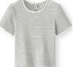 森馬（Semir）[商場(chǎng)同款]短袖T恤女短款蕾絲花邊2025夏緊身條紋衫102325100007 曬單實(shí)拍圖