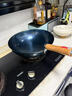章丘鐵鍋正宗手工鍛打鐵鍋無(wú)涂層物理不粘鍋炒鍋老式家用炒菜鍋廚具輕音 標準版古法烤藍(已干燒） 34cm 曬單實(shí)拍圖