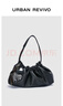 URBAN REVIVO2026春季新款女士潮酷抽褶掛件云朵單肩包UAWB50153 深灰 曬單實(shí)拍圖